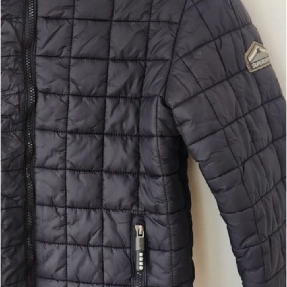 Superdry Black Quilted Jacket - Picture 3 of 9